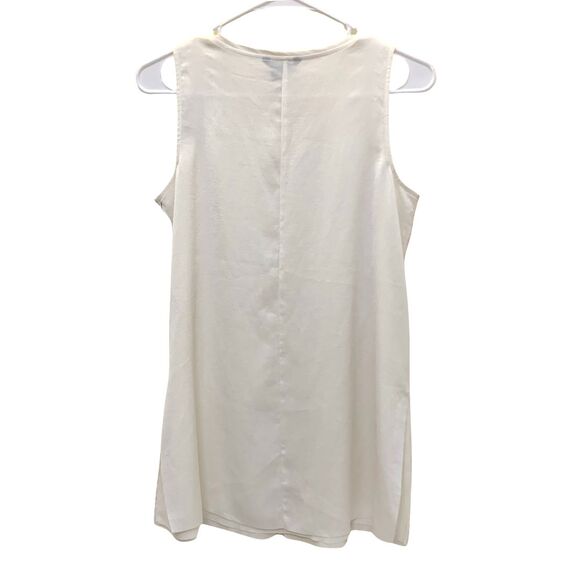 Nic + Zoe Silky White Sleeveless Tunic Tops Blouse Size PP - Picture 8 of 14